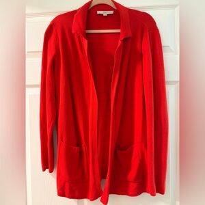LOFT Vibrant Red Open Cardigan
